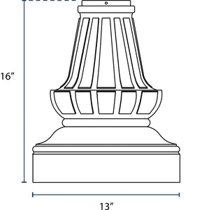 Decorative Two-Piece Base for 4"OD Round Poles - Black