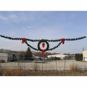 40'  x 5.5' Garland Deluxe Wreath with Lantern Skyline