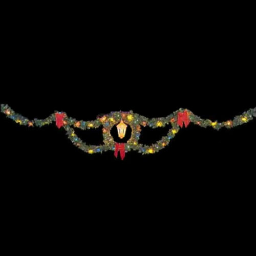 40'  x 5.5' Garland Deluxe Wreath with Lantern Skyline