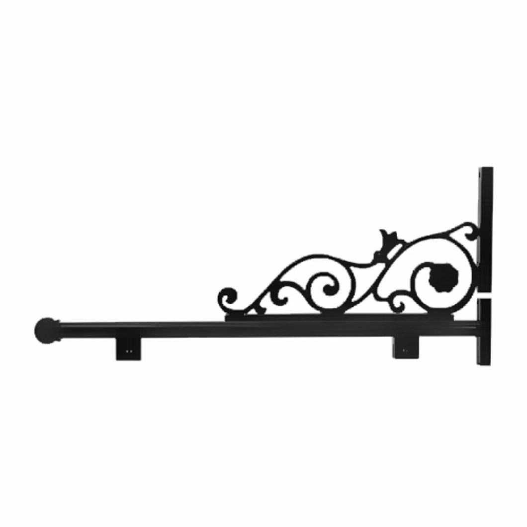 Flower-Vine Scroll Decorative Bracket - Black