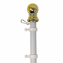 Load image into Gallery viewer, Spinning Flagpole 1&quot; White with Gold Ball