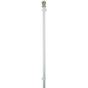 Spinning Flagpole 1" White with Gold Ball