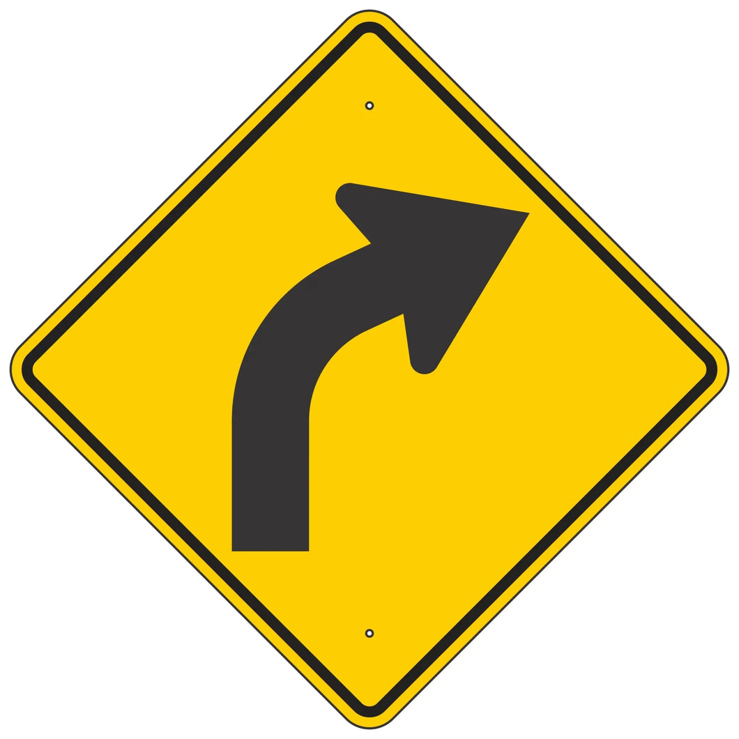 W1-2R Curve Right Sign