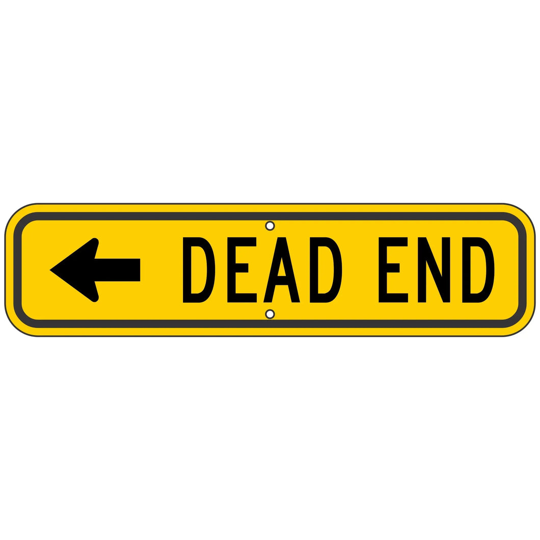 W14-1AL Dead End (Left Arrow) Sign