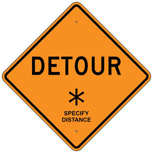 W20-2 Detour XX Sign