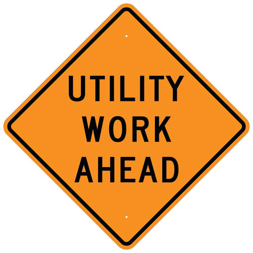 W21-7 Utility Work Ahead Sign