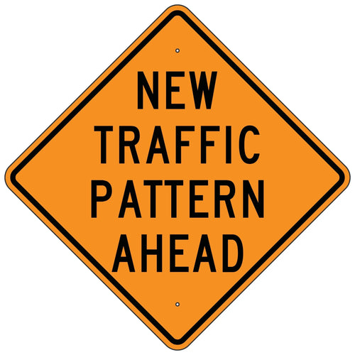 W23-2 New Traffic Pattern Ahead Sign