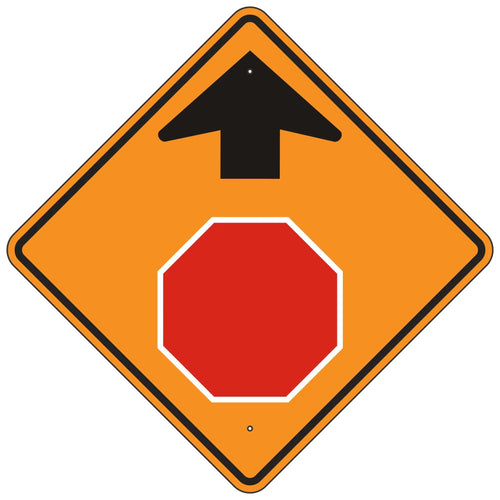 W3-1 Stop Ahead Symbol Sign