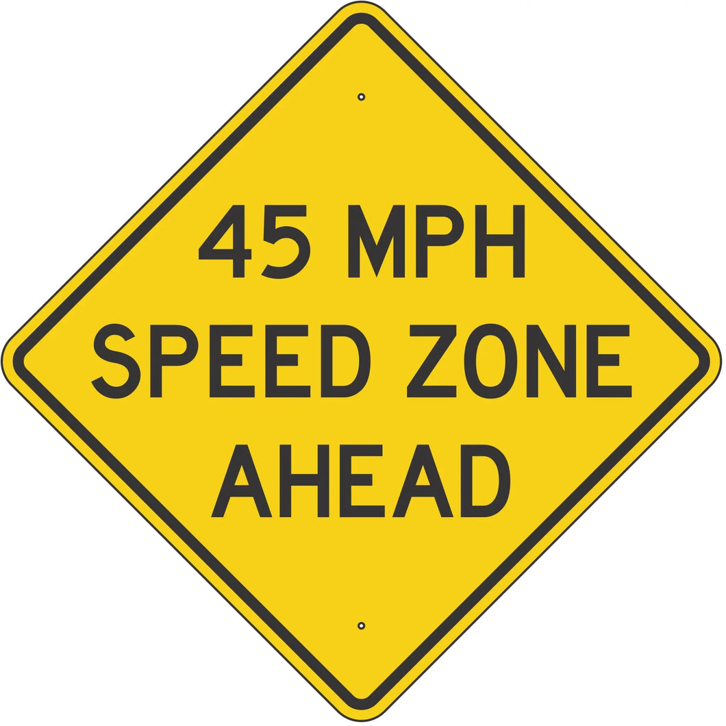 W3-5A XX MPH Speed Zone Ahead Sign