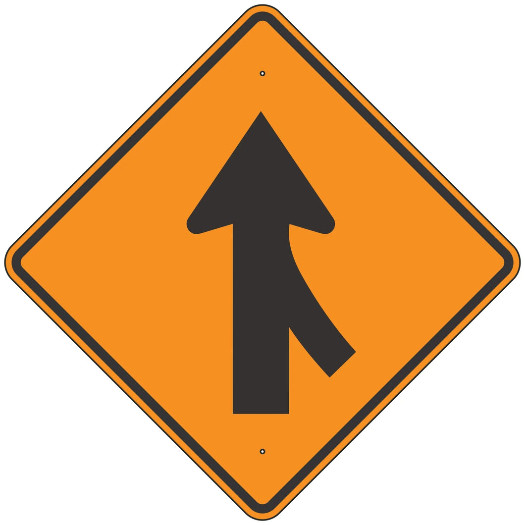 W4-1R Merge Right Sign