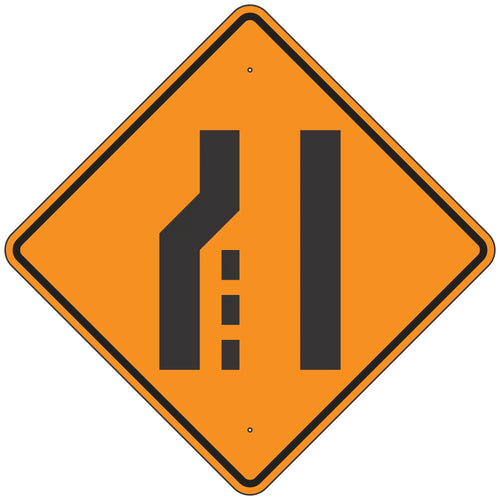 W4-2L Left Lane Ends Sign