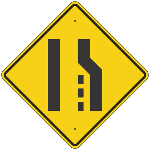 W4-2R Right Lane Ends Sign