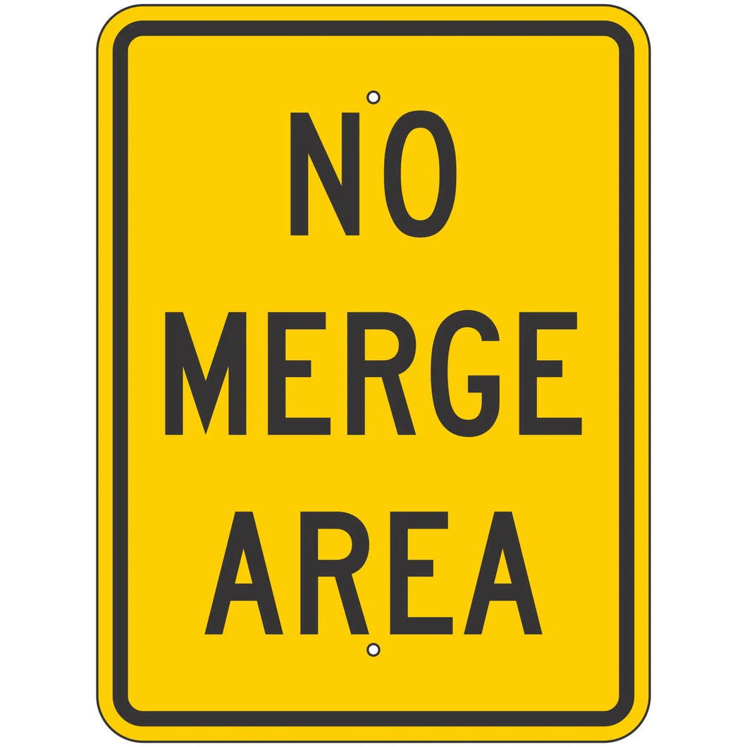 W4-5P No Merge Area Sign