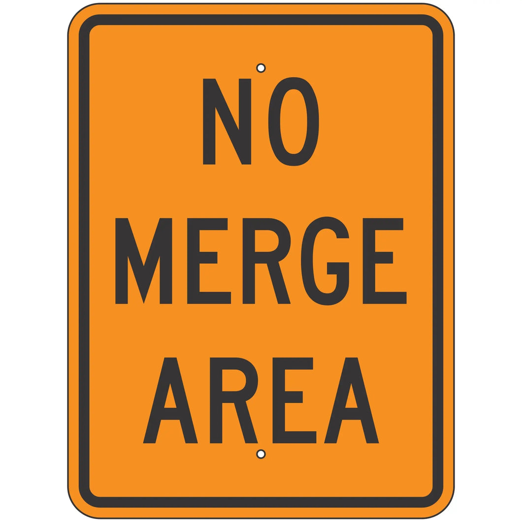 W4-5P No Merge Area Sign