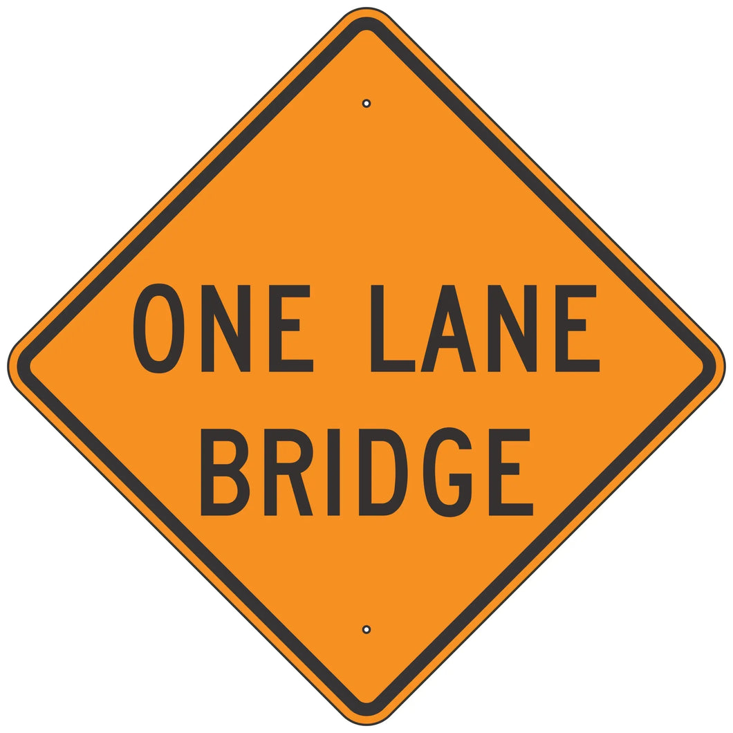 W5-3 One Lane Bridge Sign