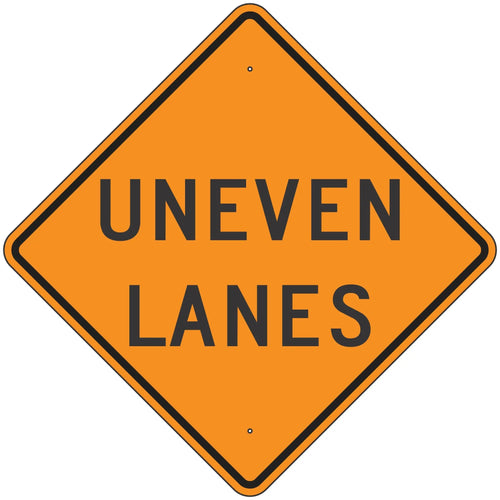 W8-11 Uneven Lanes Sign