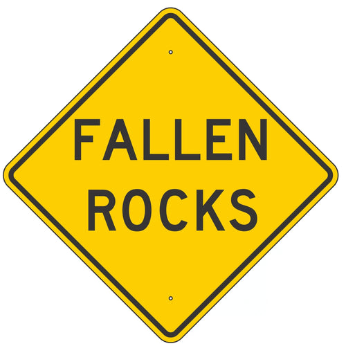 W8-14 Fallen Rocks Sign