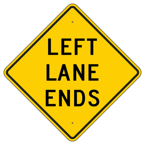 W9-1L Left Lane Ends Sign