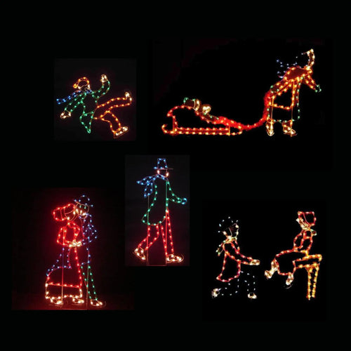 6.5' Ice Skater Family Group Yard Decoration