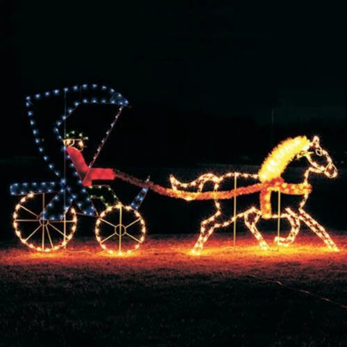 7' Horse & Buggy Decoration