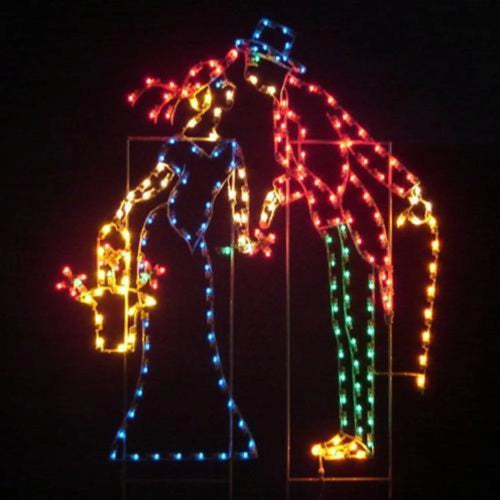 7' Yuletide Kissing Couple Decoration