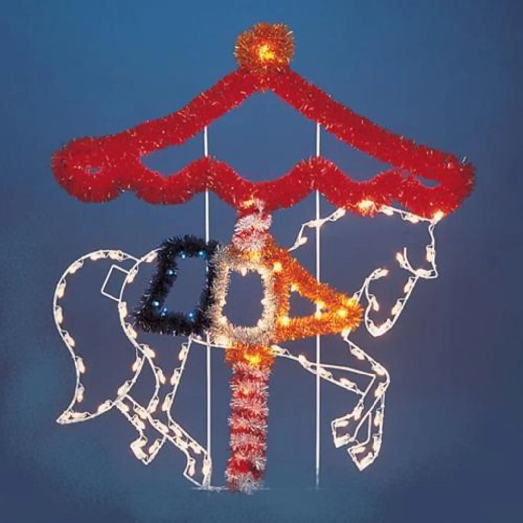 7' Single Horse Carousel Decoration