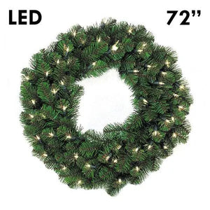 72" Pine Wreath - Commercial Grade LED - Warm White | PK-1