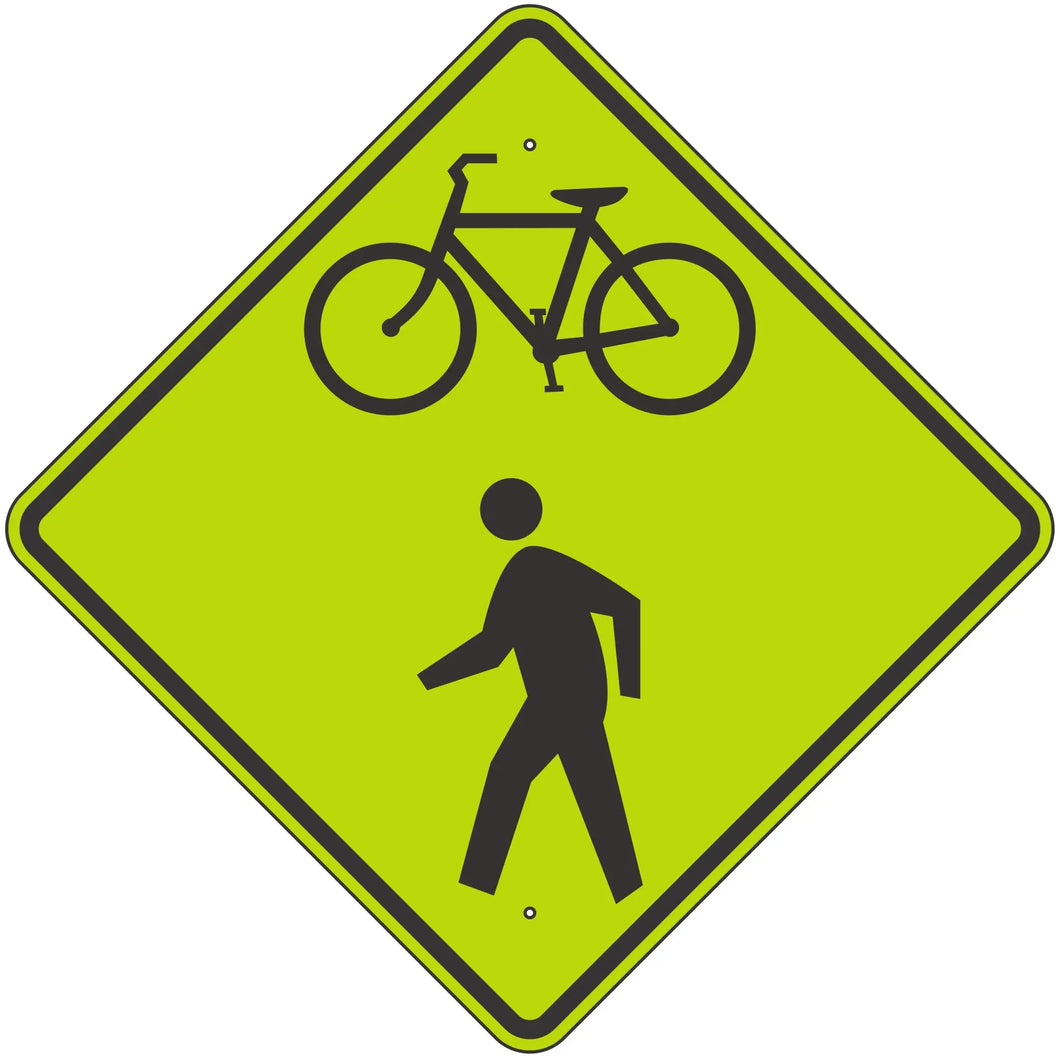 W11-15 Bicycle & Pedestrian Crossing Sign